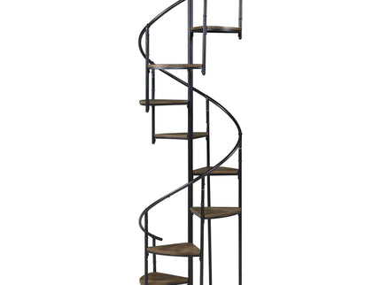 8 Shelf Staircase Bookcase Industrial Storage And Scratch Resistant Shelves - Brown