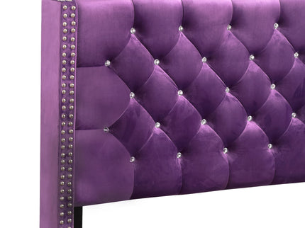 Upholstered Nailhead Trim Chic Bed