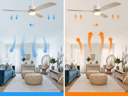 60" Ceiling Fan With Remote Control Light For Indoor And Outdoor Use - White