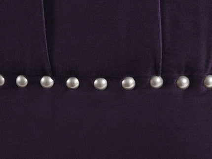 Dawn - Tufted Round Ottoman Nailhead Accents - Purple