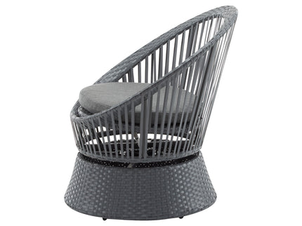 Modern Swivel Wicker Lounge Chair With Round Design
