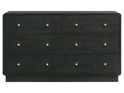 Burton - 6 Drawer Dresser Cabinet - Black