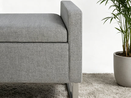Upholstered Ottoman Bench With Storage - Dark Gray