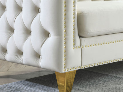 Modern Sofa With Button Tufting, Upholstered Couch For Living Room