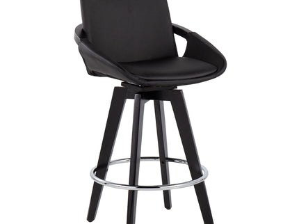 Cosmo - Contemporary Fixed Height Counter Stool With Swivel And Round Footrest (Set of 2)