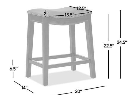 Barlow - Backless Saddle Counter Stool - Brown