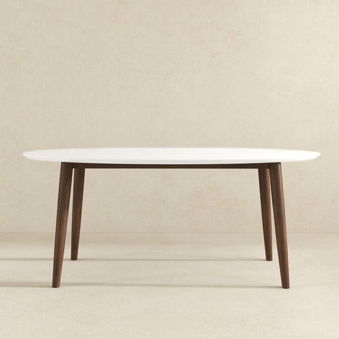 Ada - Oval Dining Table And 4 Side Chairs - White