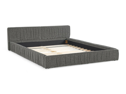 Modern Upholstered Platform Bed Frame With Pleated Design