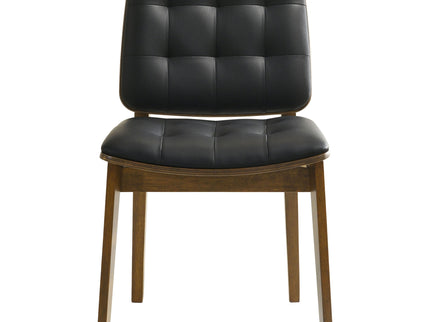 Tufted Back Dining Chairs With Tufted Upholstered Seats And Tapered Legs (Set of 2) - Black