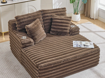 Oversized Chaise Lounge Chair Indoor With Pillows For Living Room