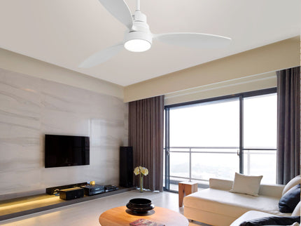 Ceiling Fan With Reversible DC Motor, LED Light, Solid Blades, Remote Control