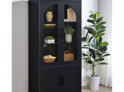 Shayne - 4 Door Display Cabinet With LED Lighting - Black