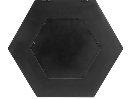 Hexagon Mirror With Natural Wood Frame, Wall Decor For Living Room Bathroom Hallway