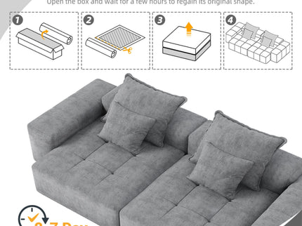 Modern Oversized Diy Combination Modular Sectional Sofa With Pillows