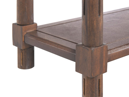 Narrow Side End Tables With Shelf (Set of 2) - Chestnut