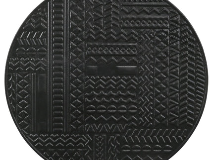 2 Piece Nesting Table With Embossed Tops And Base - Black