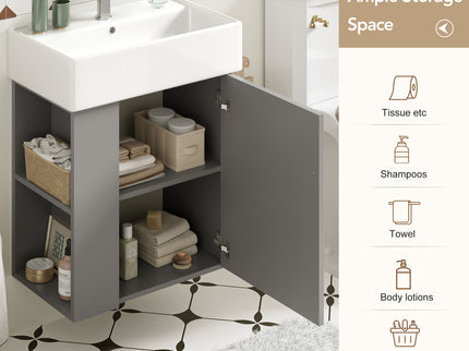 Modern Floating Bathroom Vanity With Ceramic Basin Perfect For Small Bathrooms