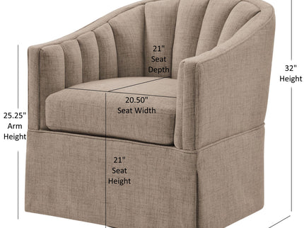 Solitude - Skirted Swivel Accent Chair With Hemp Like