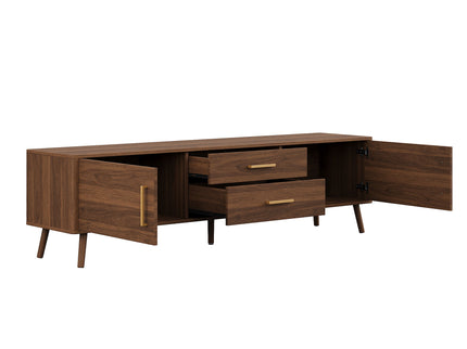70" TV Stand With Storage Drawers And Cabinets For TVs Up To 80" - Walnut