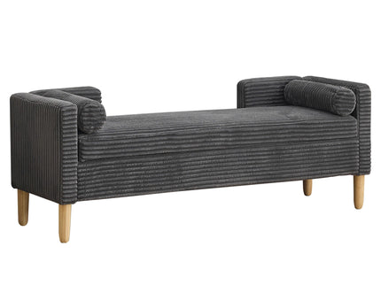 Upholstered Corduroy Flip Top Storage Bench For Living Room