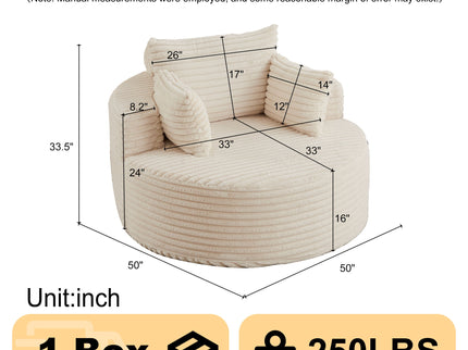 Modern Single Sofa With Backrest Pillow For Living Room