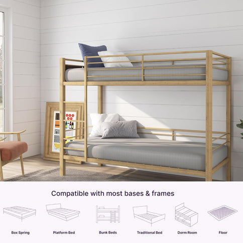 5" Memory Foam Mattress With Responsive Support And Breathable Cover