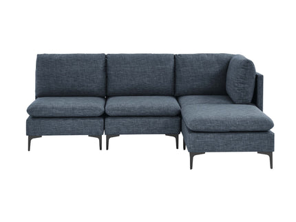 Upholstered Modular Sectional With Tall Legs, Medium Firm Seat