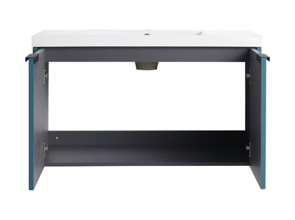 Contemporary Wall Mounted Bathroom Vanity With Resin Double Sink