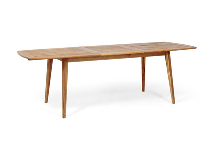 Placidity - Outdoor Expandable Dining Table With Slatted Tabletop And Tapered Legs