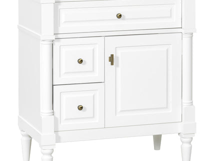 Modern Bathroom Vanity With Sink, Freestanding Cabinet With Flip Drawer & Adjustable Shelf