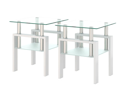 Modern Tempered Glass Tea Table, End Square Table For Living Room