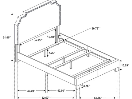Panel Bed With Nailhead Trim, Upholstered Headboard