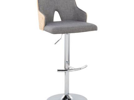Stella - Contemporary Adjustable Barstool Stool With Swivel & Rounded T Footrest (Set of 2)