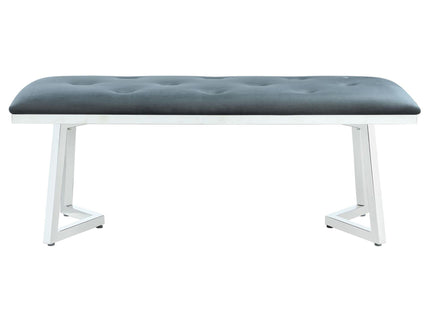 Upholstered Tufted Bench - Gray