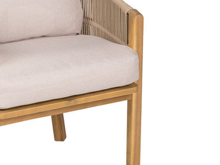 Grotta - Outdoor Dining Arm Chair (Set of 2) - Teak / Beige