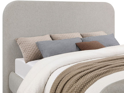 Kendra - Eastern King Platform Bed With Upholstered Design - Gray