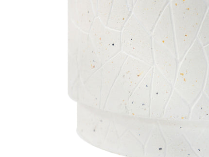 Outdoor Terrazzo Concrete Drum End Table, Living Room Accent Table - White Terrazzo