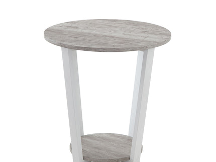 Elysian - Contemporary Round End Table With Shelf - Gray