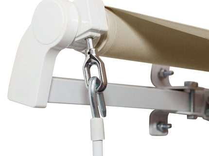 Outsunny - 12' x 8' Retractable Awning Patio Awnings Sun Shade Shelter With Manual Crank Handle, 280G / M² Uv & Water-Resistant Fabric And Aluminum Frame For Deck, Balcony, Yard - Cream White
