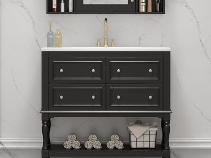 Bathroom Vanity Cabinet With Undermount Sink, 4 Drawer Set