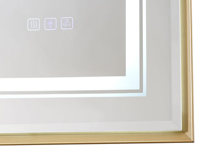 LED Bathroom Beveled Mirror, 3000 - 6000K Gradient Front And Backlit LED Mirror For Bathroom, 3 Colors Dimmable, Ip54 Enhanced Anti Fog