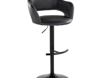 Margarite - Contemporary Adjustable Barstool With Swivel With Rounded T Footrest (Set of 2)