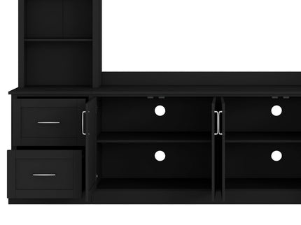 Arched Entertainment Center Wall Unit With Drawers, TV Stand