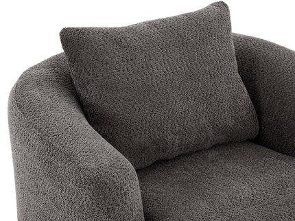 360° Swivel Barrel Sofa Chair With Throw Pillow, Upholstered Accent Chair