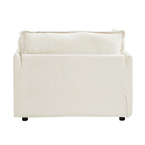 Modern Armchair Sofa With Movable Ottoman
