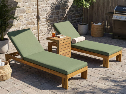 Outdoor Chaise Lounge Set & Side Table, 5 Position Adjustable Patio Recliner