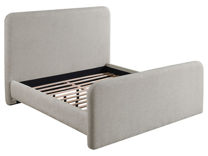 Kendra - Eastern King Platform Bed With Upholstered Design - Gray