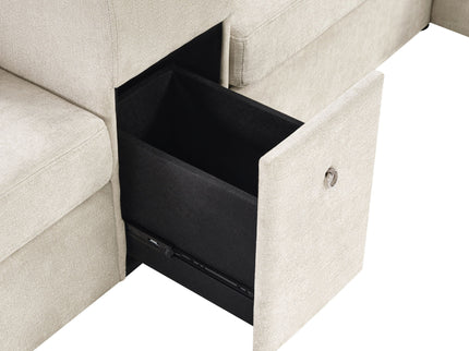 Modular 5 Seat U-Shape Sectional Sofa With Chaise Lounge, Built In Cup Holders And Storage Drawer