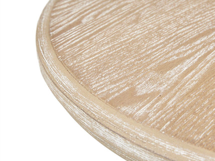 Accent Table Round Rustic Ash Veneer Reclaimed Wheat - Natural