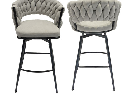 Bar Stool 360 Swivel With Back Footrest
